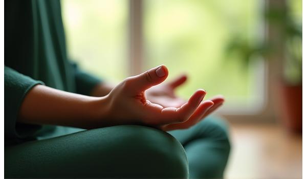 Persona in meditazione, che rappresenta il benessere mentale e la gestione dello stress.