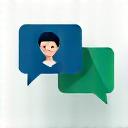 Icona bolle di chat e assistente virtuale
