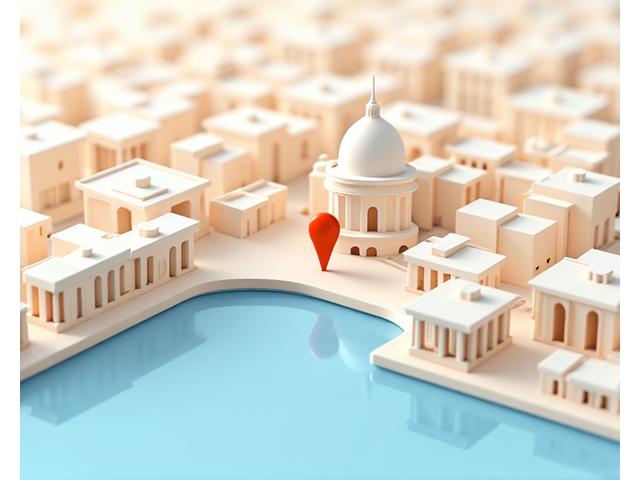 Mappa statica della zona di Via della Conciliazione a Roma con indicatore di posizione per Alba Nuova