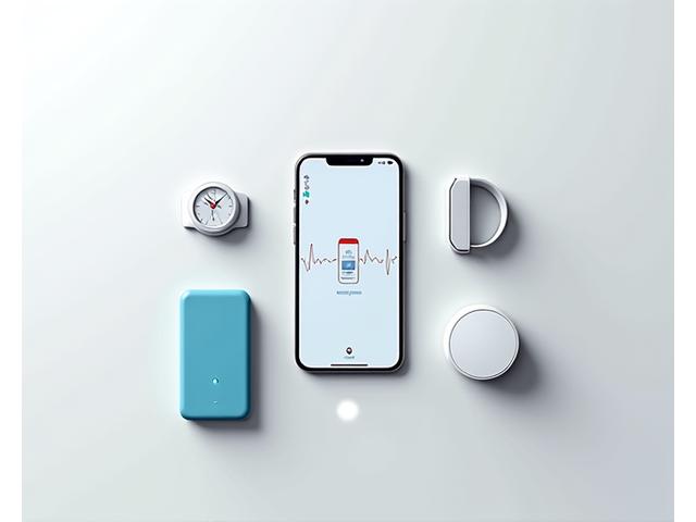 Vari dispositivi medici wearable e smart e uno smartphone con l'app Alba Nuova
